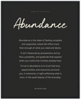 Abundance Word of Intention Framed print 40x50 cm / 16x20″ Black frame Carbon paper