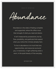 Abundance Word of Intention Framed print 40x50 cm / 16x20″ White frame Carbon paper