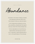 Abundance Word of Intention Framed print 40x50 cm / 16x20″ White frame Linen paper