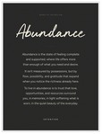 Abundance Word of Intention Framed print 60x80 cm / 24x32″ White frame Carbon paper