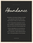 Abundance Word of Intention Framed print 60x80 cm / 24x32″ Wood frame Carbon paper