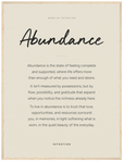 Abundance Word of Intention Framed print 60x80 cm / 24x32″ Wood frame Linen paper