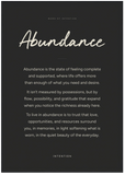 Abundance Word of Intention Framed print 70x100 cm / 28x40″ Black frame Carbon paper