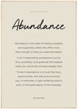 Abundance Word of Intention Framed print 70x100 cm / 28x40″ Wood frame Linen paper