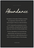 Abundance Word of Intention Framed print A2 (42 x 59.4 cm) Black frame Carbon paper
