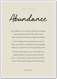 Abundance Word of Intention Framed print A2 (42 x 59.4 cm) White frame Linen paper