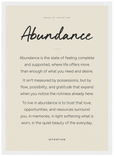 Abundance Word of Intention Framed print A3 (29.7 x 42 cm) White frame Linen paper