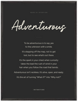 Adventurous Word of Intention Framed print 60x80 cm / 24x32″ Black frame Carbon paper