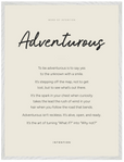 Adventurous Word of Intention Framed print 60x80 cm / 24x32″ White frame Linen paper