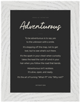 Adventurous Word of Intention Framed print 13x18 cm / 5x7″ White frame Carbon paper
