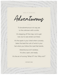 Adventurous Word of Intention Framed print 13x18 cm / 5x7″ White frame Linen paper
