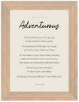 Adventurous Word of Intention Framed print 13x18 cm / 5x7″ Wood frame Linen paper
