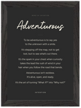 Adventurous Word of Intention Framed print 21x29.7 cm / 8x12" Black frame Carbon paper