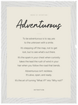 Adventurous Word of Intention Framed print 21x29.7 cm / 8x12" White frame Linen paper