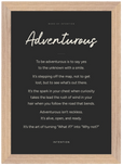 Adventurous Word of Intention Framed print 21x29.7 cm / 8x12" Wood frame Carbon paper