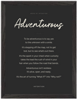 Adventurous Word of Intention Framed print 30x40 cm / 12x16″ Black frame Carbon paper