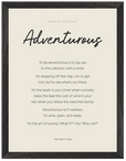 Adventurous Word of Intention Framed print 30x40 cm / 12x16″ Black frame Linen paper