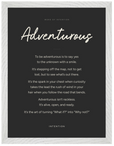 Adventurous Word of Intention Framed print 30x40 cm / 12x16″ White frame Carbon paper