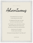 Adventurous Word of Intention Framed print 30x40 cm / 12x16″ White frame Linen paper