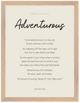 Adventurous Word of Intention Framed print 30x40 cm / 12x16″ Wood frame Linen paper