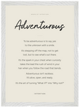 Adventurous Word of Intention Framed print A3 (29.7 x 42 cm) White frame Linen paper