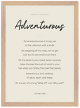Adventurous Word of Intention Framed print A3 (29.7 x 42 cm) Wood frame Linen paper