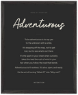 Adventurous Word of Intention Framed print 40x50 cm / 16x20″ Black frame Carbon paper