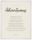 Adventurous Word of Intention Framed print 40x50 cm / 16x20″ White frame Linen paper