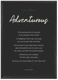 Adventurous Word of Intention Framed print A2 (42 x 59.4 cm) Black frame Carbon paper