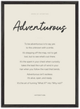 Adventurous Word of Intention Framed print A2 (42 x 59.4 cm) Black frame Linen paper