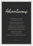Adventurous Word of Intention Framed print A2 (42 x 59.4 cm) White frame Carbon paper