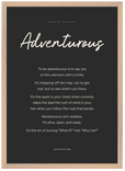 Adventurous Word of Intention Framed print A2 (42 x 59.4 cm) Wood frame Carbon paper