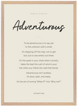 Adventurous Word of Intention Framed print A2 (42 x 59.4 cm) Wood frame Linen paper