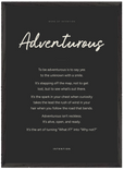 Adventurous Word of Intention Framed print 50x70 cm / 20x28″ Black frame Carbon paper