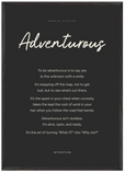 Adventurous Word of Intention Framed print A1 (59.4 x 84.1 cm) Black frame Carbon paper