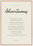 Adventurous Word of Intention Framed print A1 (59.4 x 84.1 cm) Wood frame Linen paper