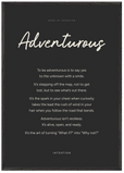 Adventurous Word of Intention Framed print 70x100 cm / 28x40″ Black frame Carbon paper