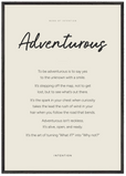 Adventurous Word of Intention Framed print 70x100 cm / 28x40″ Black frame Linen paper