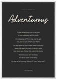 Adventurous Word of Intention Framed print 70x100 cm / 28x40″ White frame Carbon paper