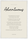 Adventurous Word of Intention Framed print 70x100 cm / 28x40″ White frame Linen paper