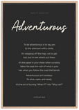 Adventurous Word of Intention Framed print 70x100 cm / 28x40″ Wood frame Carbon paper