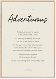 Adventurous Word of Intention Framed print 70x100 cm / 28x40″ Wood frame Linen paper
