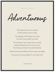 Adventurous Word of Intention Framed print 60x80 cm / 24x32″ Black frame Linen paper