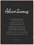 Adventurous Word of Intention Framed print 60x80 cm / 24x32″ Dark wood frame Carbon paper