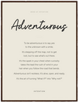 Adventurous Word of Intention Framed print 60x80 cm / 24x32″ Dark wood frame Linen paper