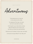 Adventurous Word of Intention Framed print 60x80 cm / 24x32″ Wood frame Linen paper