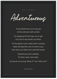 Adventurous Word of Intention Framed print 21x29.7 cm / 8x12" Black frame Carbon paper