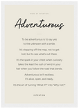 Adventurous Word of Intention Framed print 21x29.7 cm / 8x12" White frame Linen paper