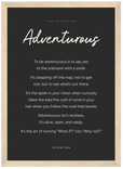 Adventurous Word of Intention Framed print 21x29.7 cm / 8x12" Wood frame Carbon paper