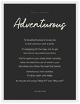 Adventurous Word of Intention Framed print 30x40 cm / 12x16″ White frame Carbon paper
